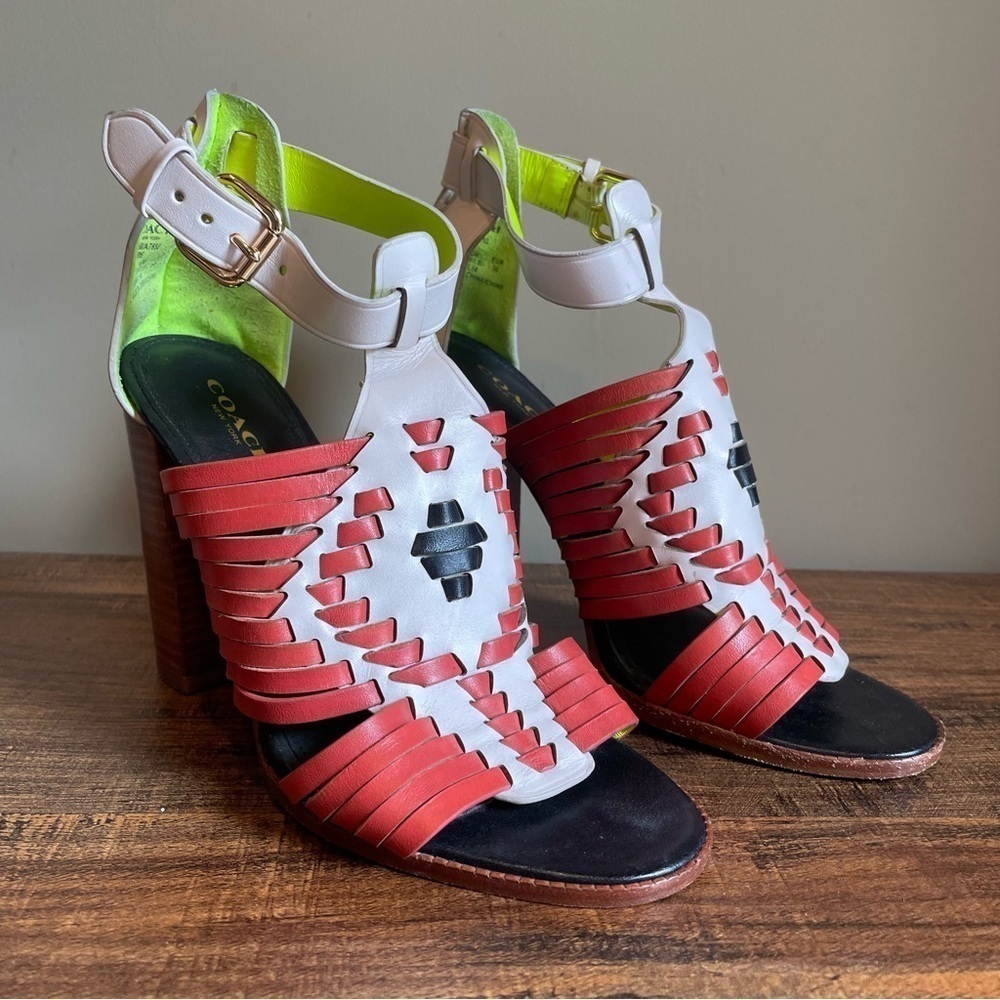 Coach Lorrie Huarache Strappy Sandals Heels 6
